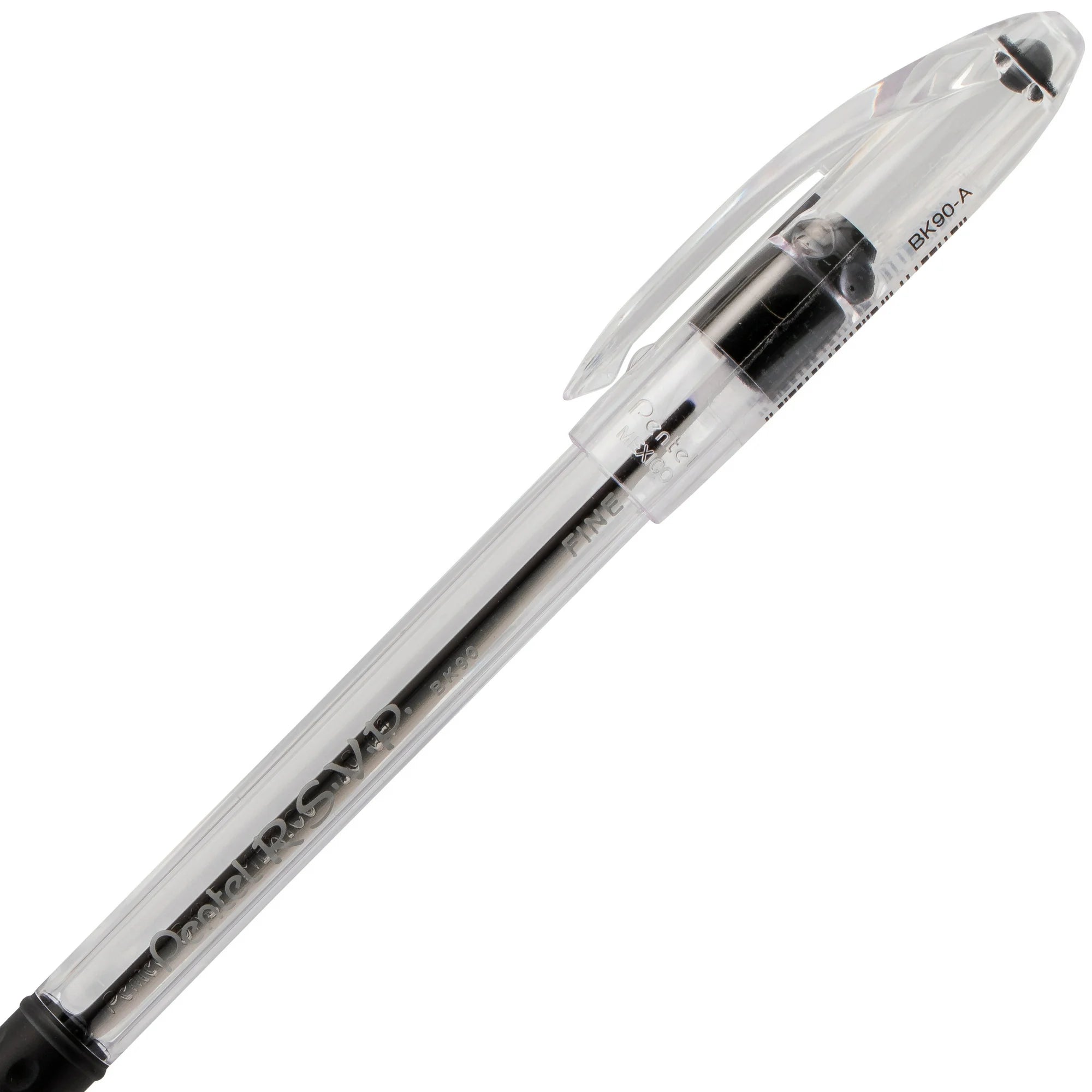 Pentel RSVP Ballpoint Pens ,0.7mm, Black, 5 Pack