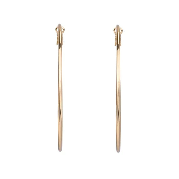 Time and Tru Women’s Gold-Tone Clutchless Hoop Earrings