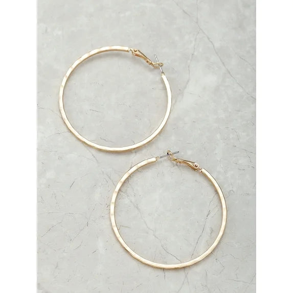 Time and Tru Women's Gold Hoop Earrings – 2.5" large, 1 Pair