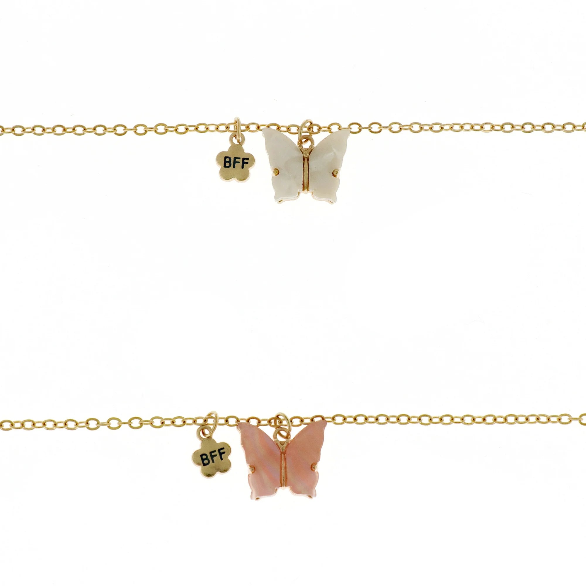 Wonder Nation Kids Gold Butterfly BFF Necklace Set – 2 Pack