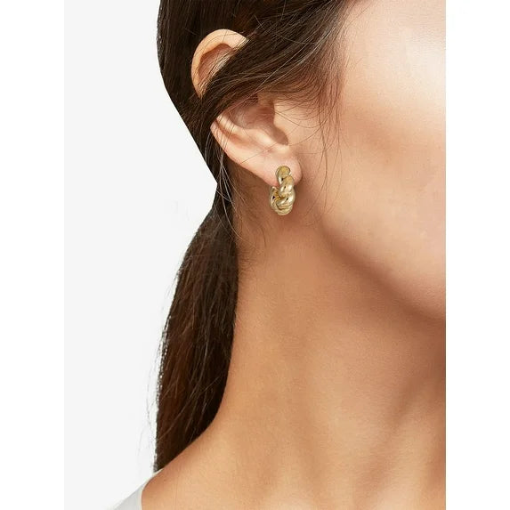 Time and Tru Chunky Goldtone Twist Hoop Earrings for Women