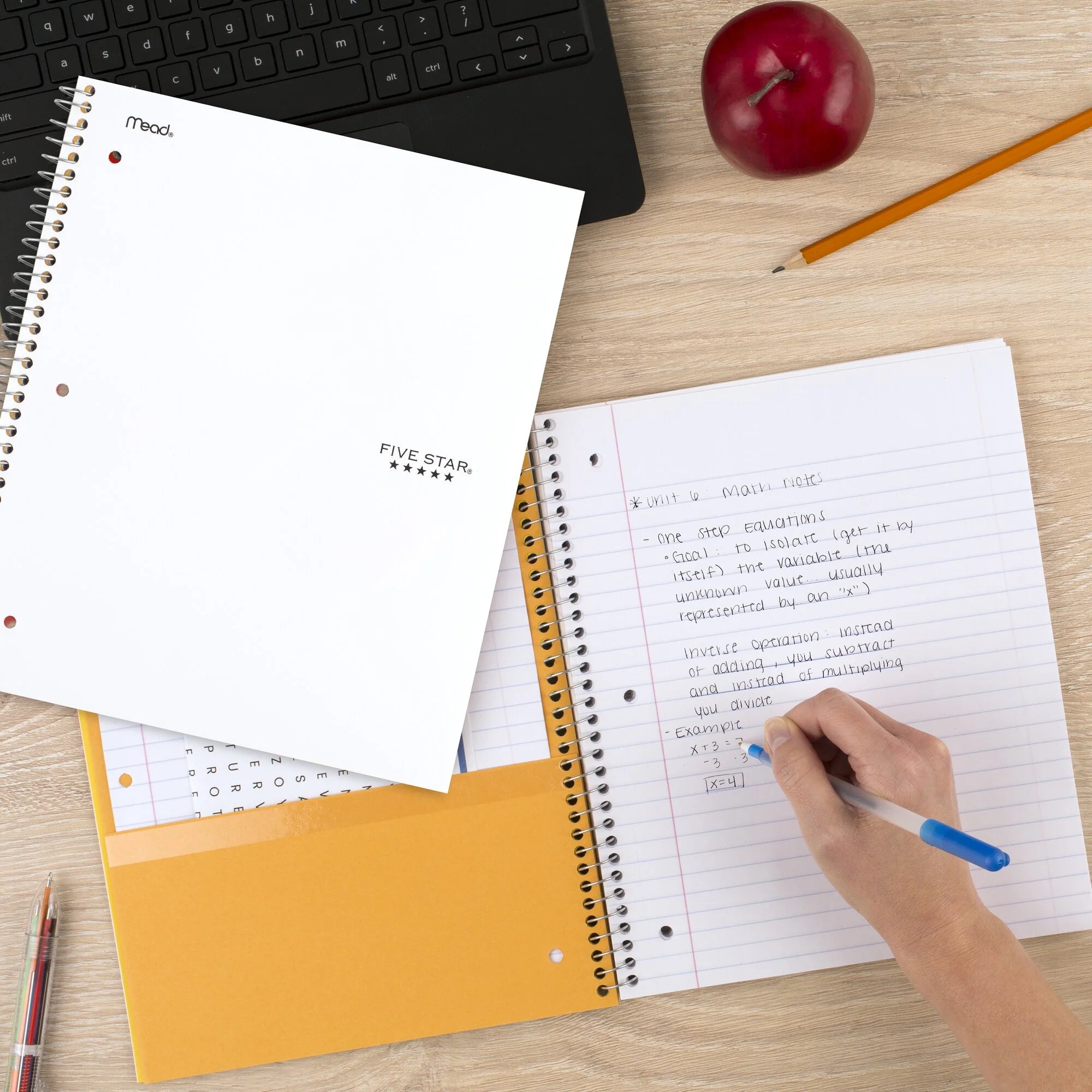 Five Star Wirebound Notebook,White