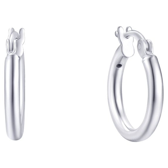 Brilliance 15 MM Sterling Silver Duo Hoop Earrings