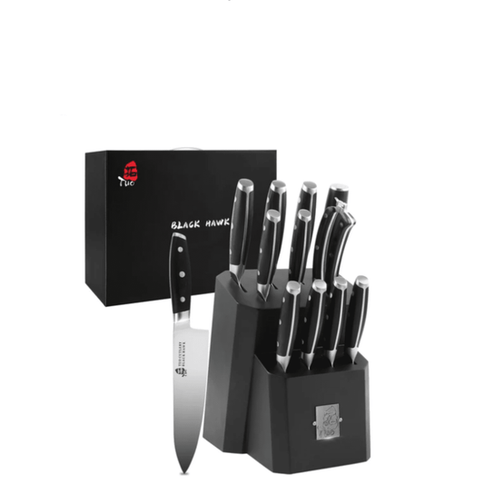 12 Pcs Kitchen Knife Set With Wooden Block - MAK PERSONA ™