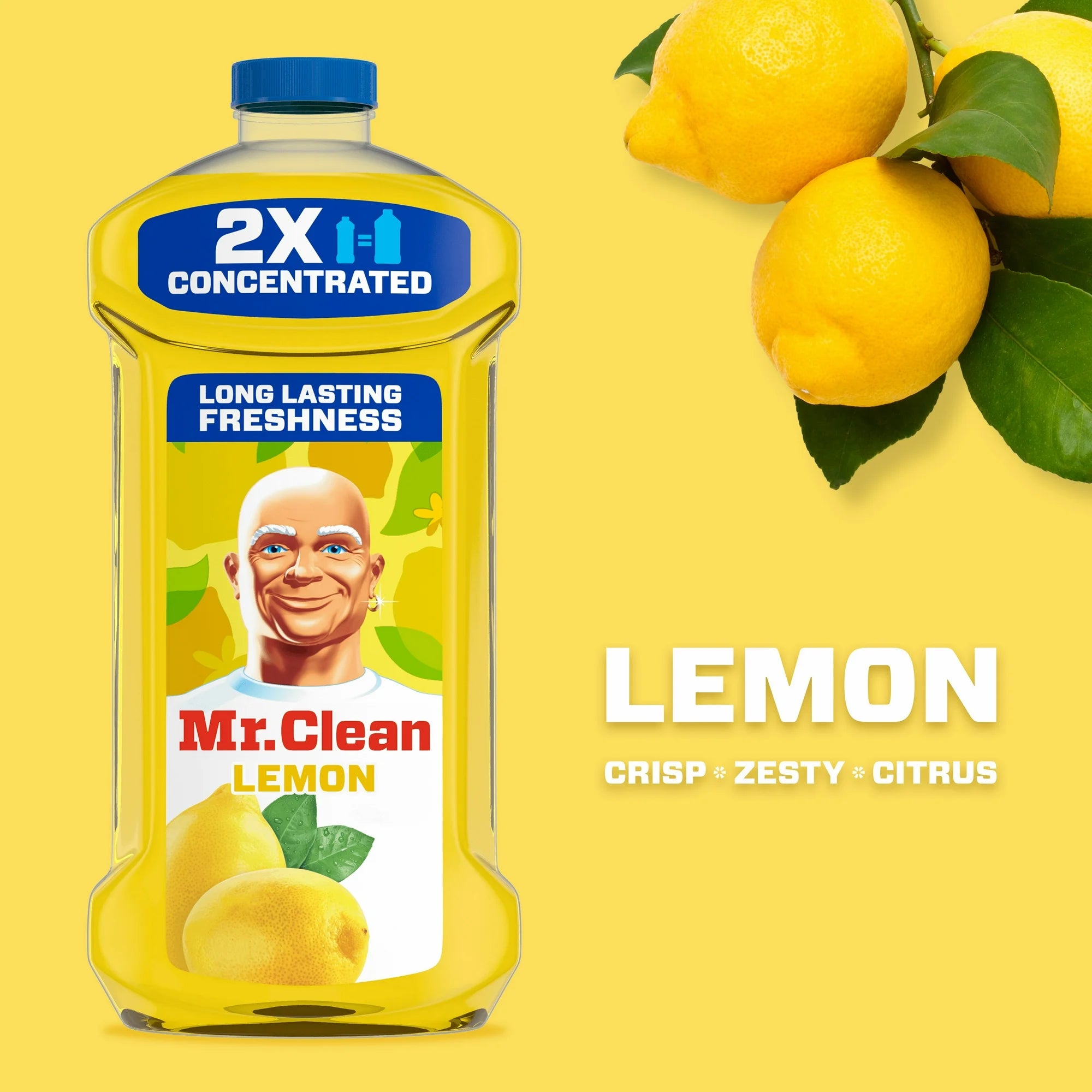 Mr. Clean 2X Concentrated Multi Surface Cleaner with Lemon Scent, 23 fl oz