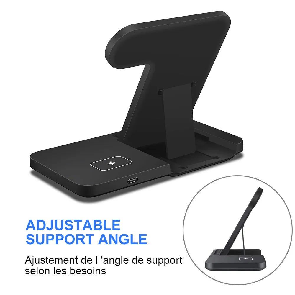 15W Fast Wireless Charger Dock Station 3 in 1 Charging Stand - MAK PERSONA ™