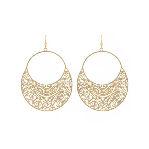 Time and Tru Gold Tone Filigree Drop Earrings for Women