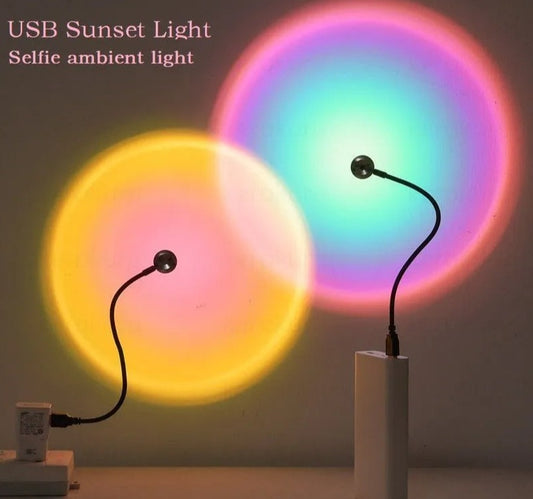 USB Sunset Rainbow Neon Night Light: LED Photography Lamp for Wall Atmosphere