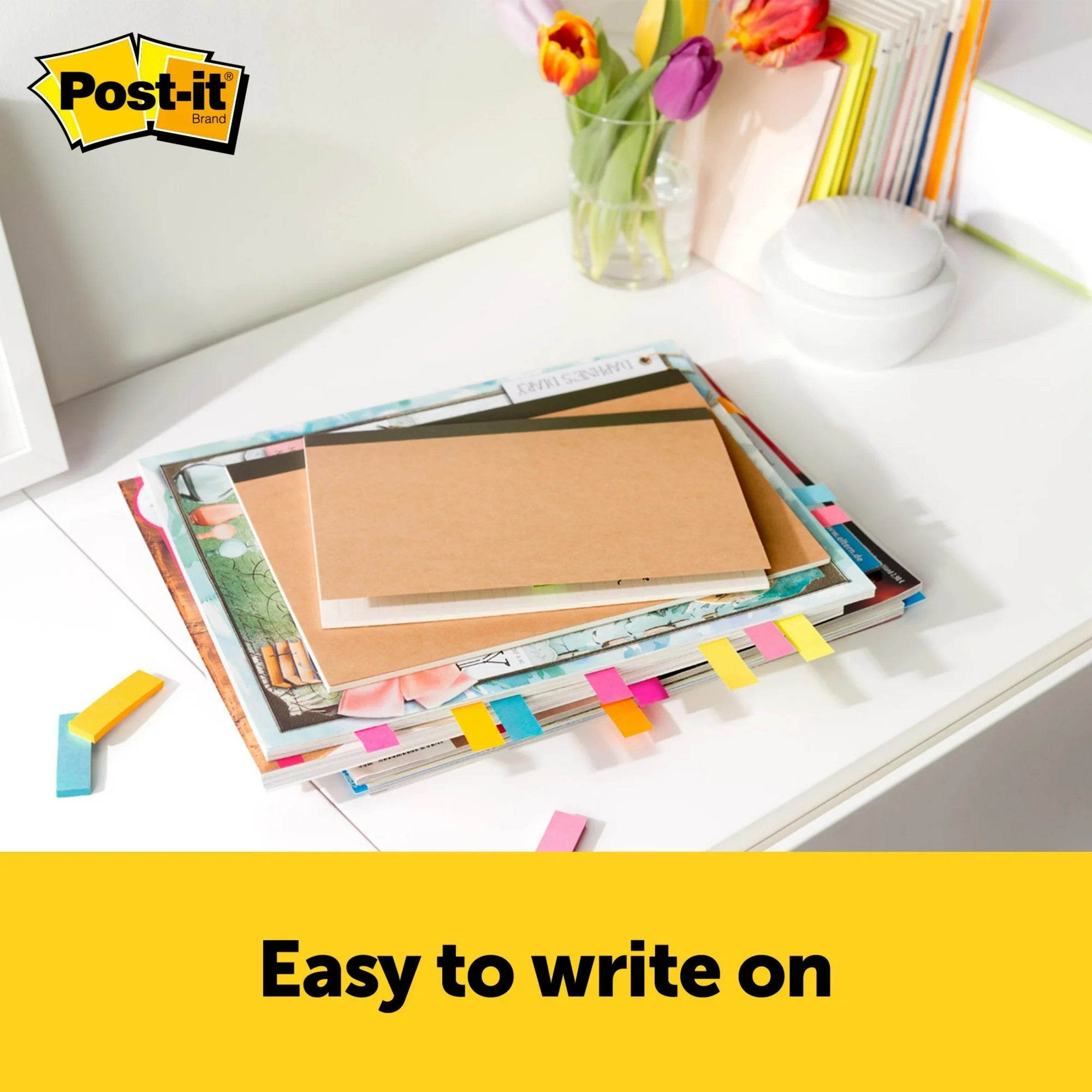 Post-it Page Markers Assorted Colors, 4 Pads