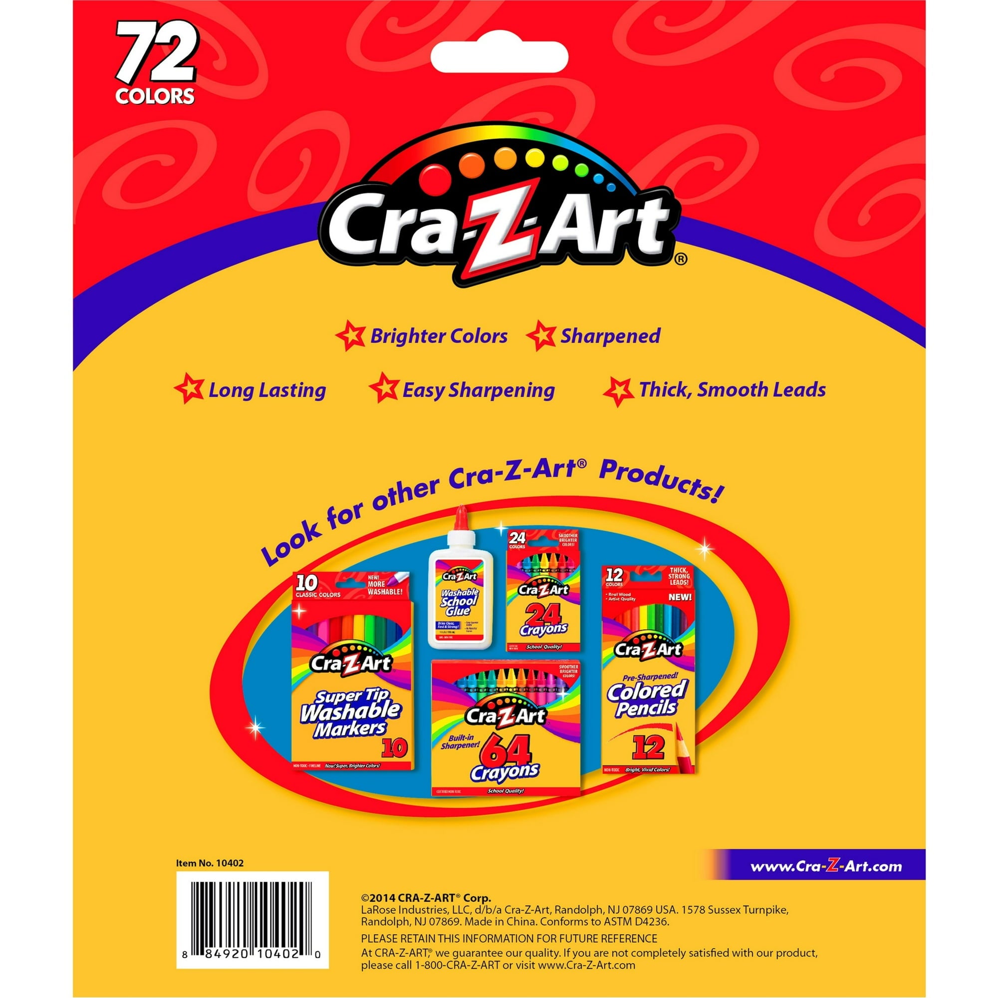 Cra-Z-Art Classic Colored Pencils, 72 Count, Multicolor