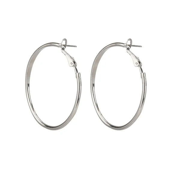 Time and Tru Women’s Silver Tone Hoop Earrings – 3 Pair