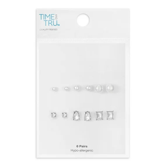 Elegant Women’s Stud Earring Set – 6 Pairs