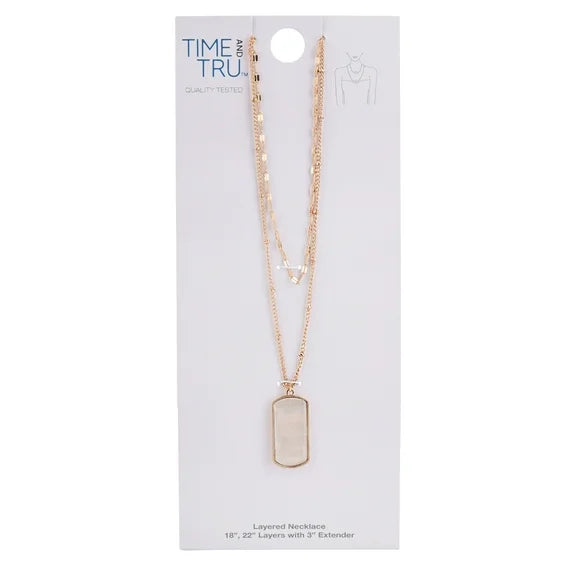 Time and Tru Women’s Gold Tone Layered Shell Pendant Necklace