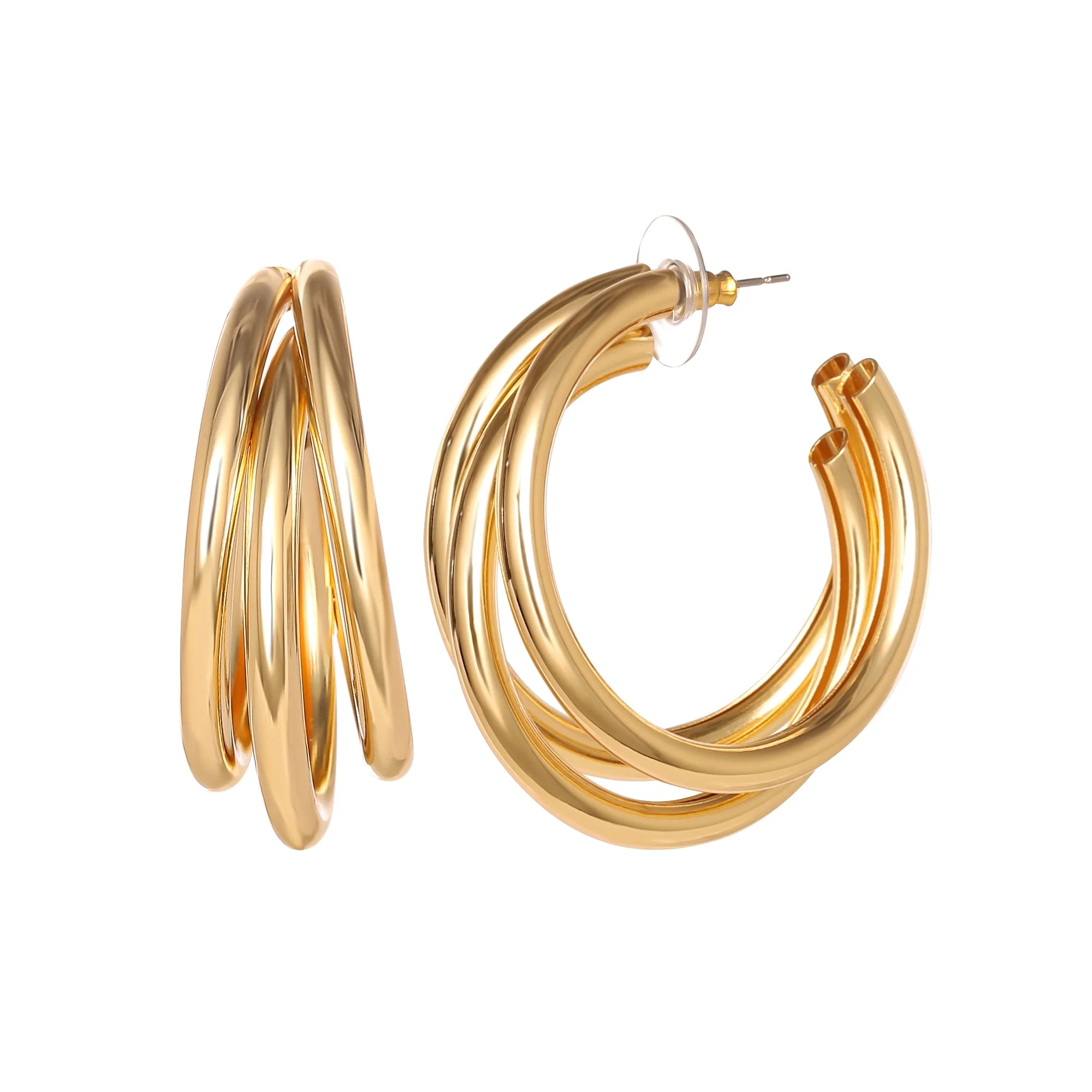Jessica Simpson Twisted Layer Hoop Earrings