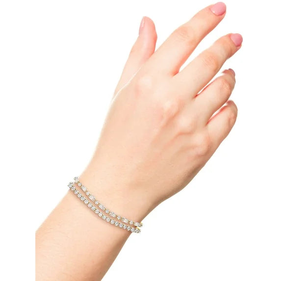 Believe by Brilliance 14kt Gold-Cz- Adjustable Bracelet Set -2-Piece