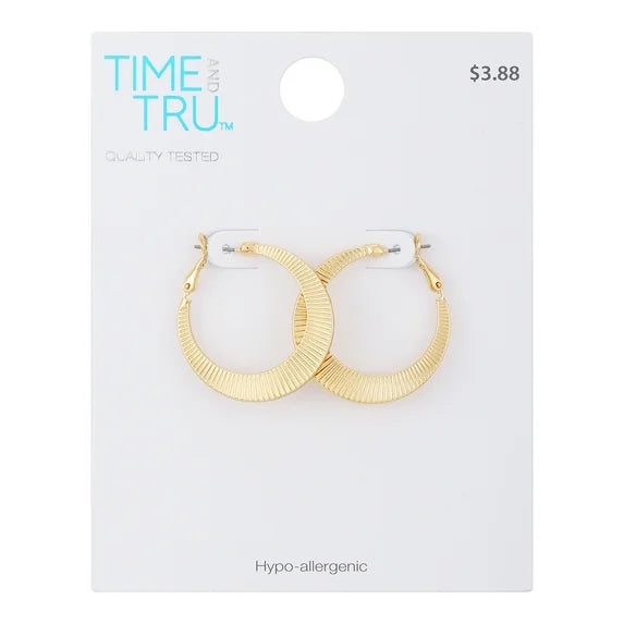 Time and Tru Women’s Large Clutchless Hoop Earrings