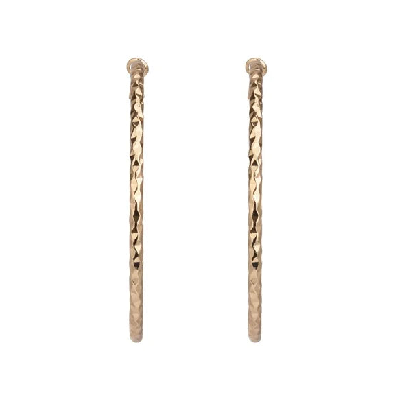 Time and Tru Women’s Gold Tone Textured Hoop Earrings