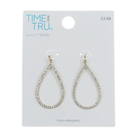 Time and Tru Women’s Gold Stone Drop Earrings