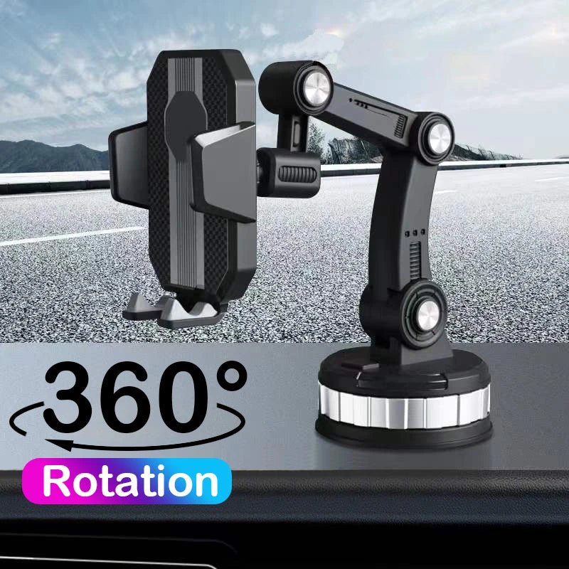 360° Rotatable Car Phone Holder | Shockproof Mobile Stand for iPhone, Xiaomi, Samsung | GPS Support & Accessories - MAK PERSONA ™