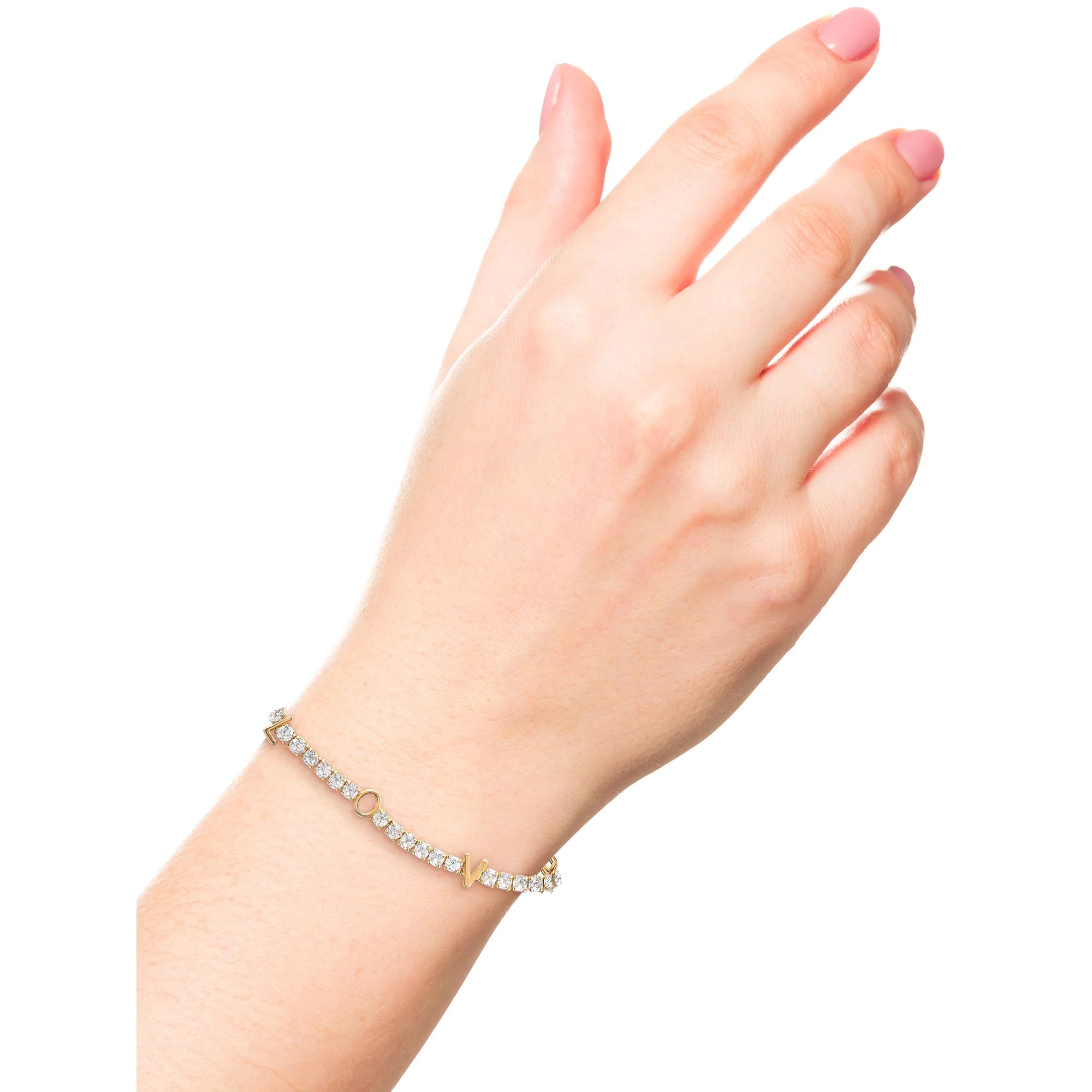 Believe By Brilliance Women’s 14kt Gold Plated CZ LOVE Bracelet