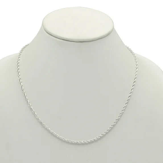 Time and Tru Women's Silver Tone Rope Chain Necklace – 18"