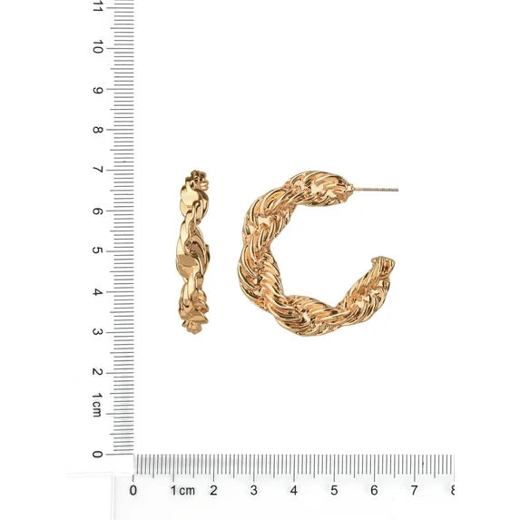 Time and Tru Women’s Gold-Tone Rope Hoop Earrings