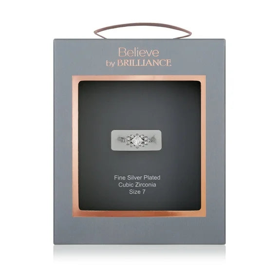 Elegant Silver CZ Engagement Ring – Size 6 | Believe in Brilliance