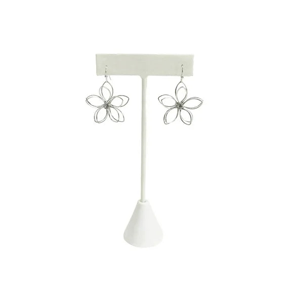 Time & True Women’s 3D Metal Flower Earrings – Fishhook Design