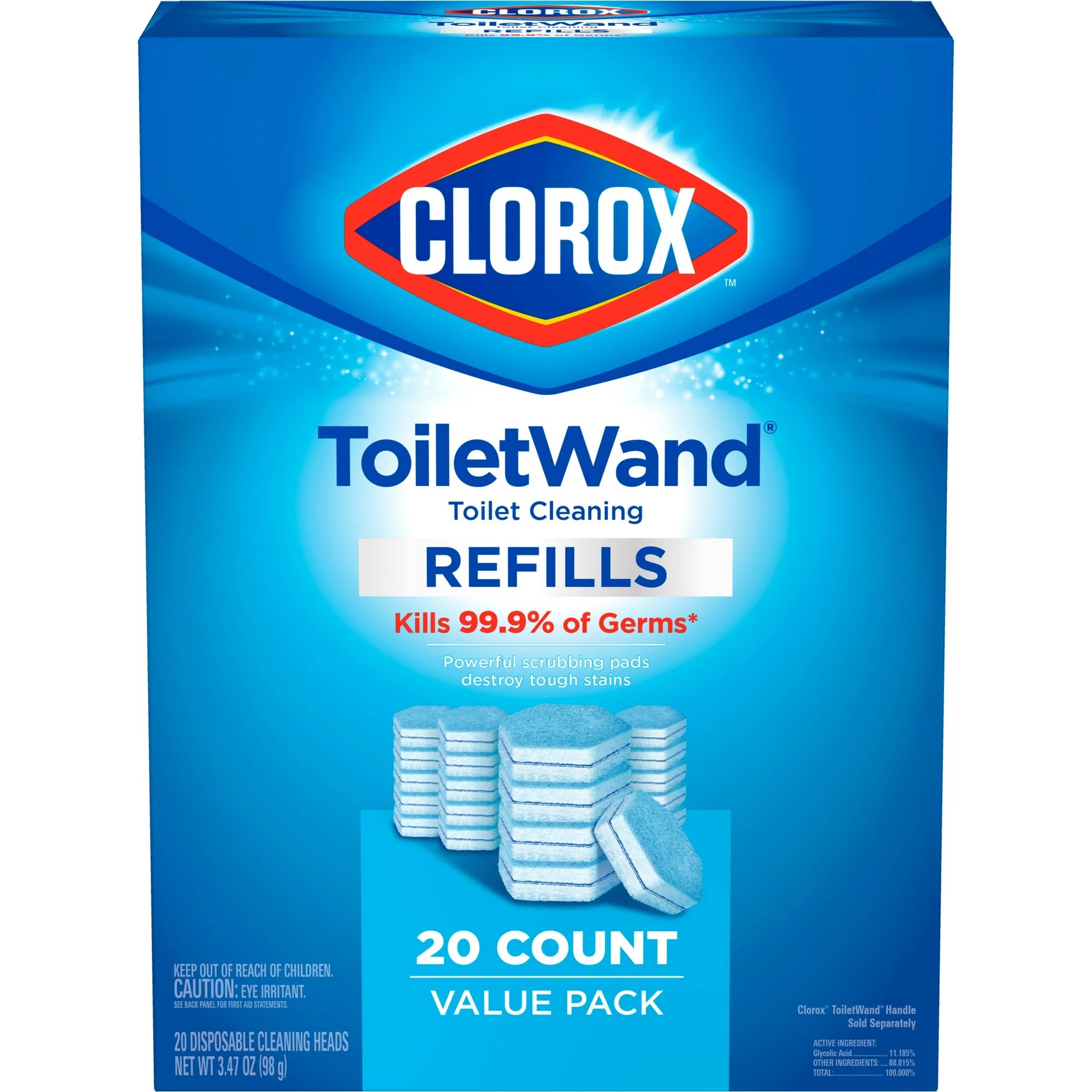 Clorox ToiletWand Disinfecting Refills, Disposable Wand Heads, 20 Count