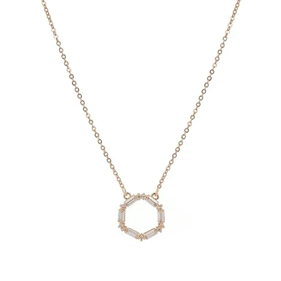 Time and Tru Gold Baguette Crystal Pendant Necklace