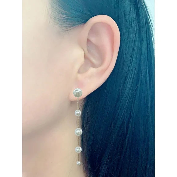 Time and Tru Gold-Plated Pearl Linear Drop Earrings