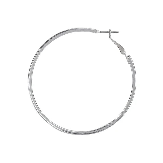 Time and Tru Women’s silver Tone Wide Click-Top Hoop Earrings