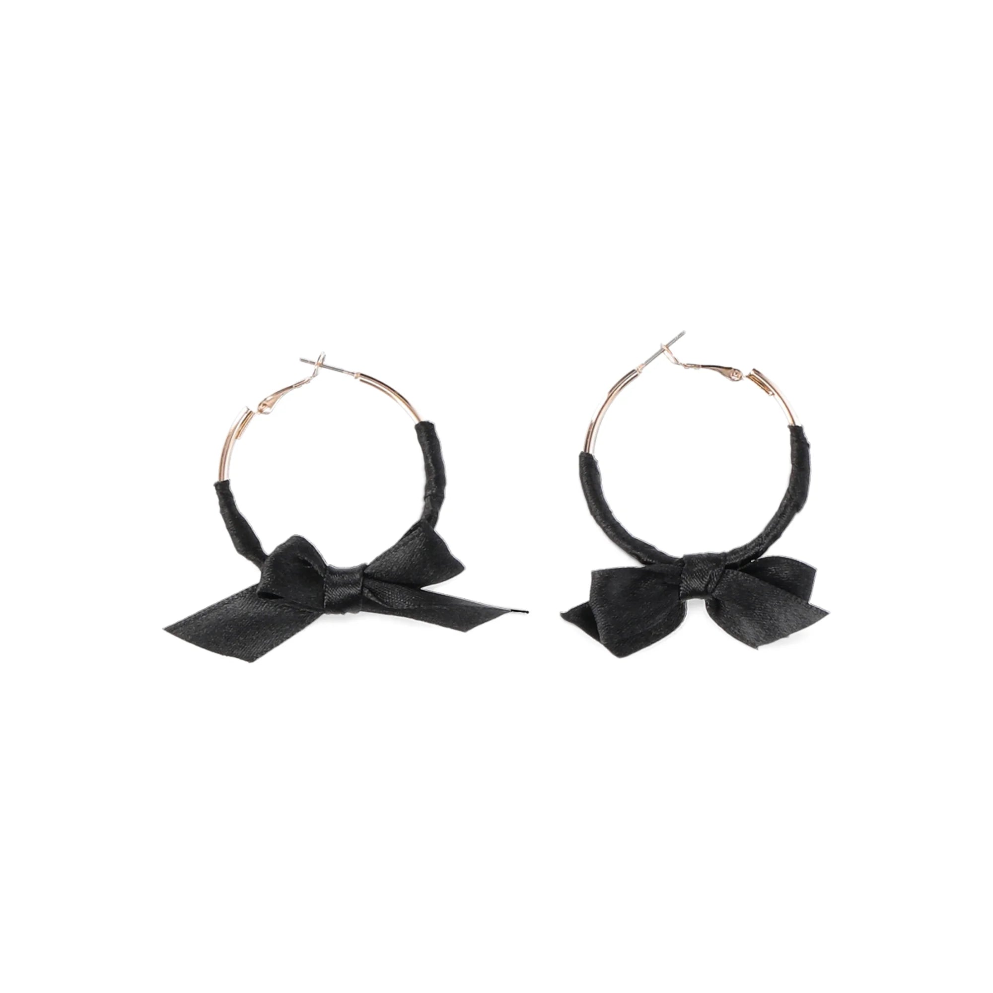 No Boundaries Women's Black Bow Hoop Earrings – Trendy Jewelry