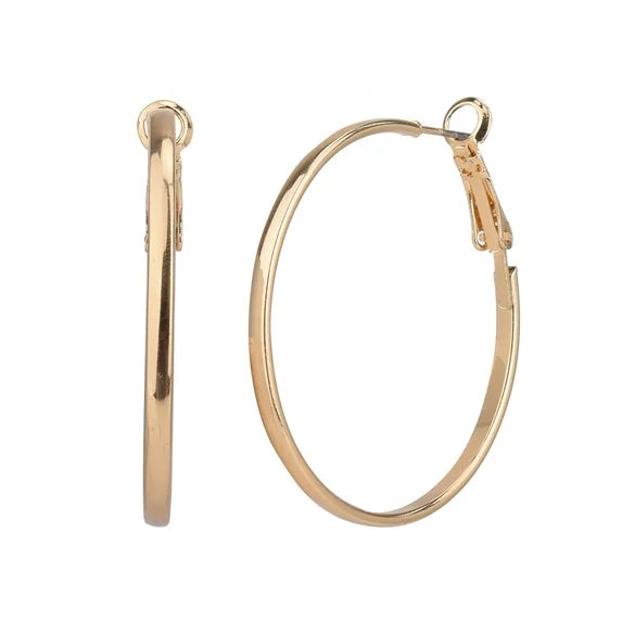 Time and Tru Women’s Gold Tone Hoop Earrings Set – 3 Pairs