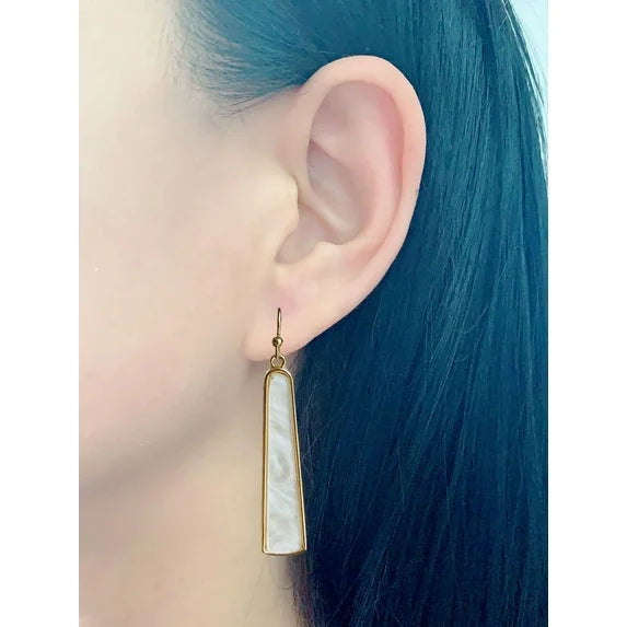 Elegant Gold-Plated Mother of Pearl Earrings – Time and Tru