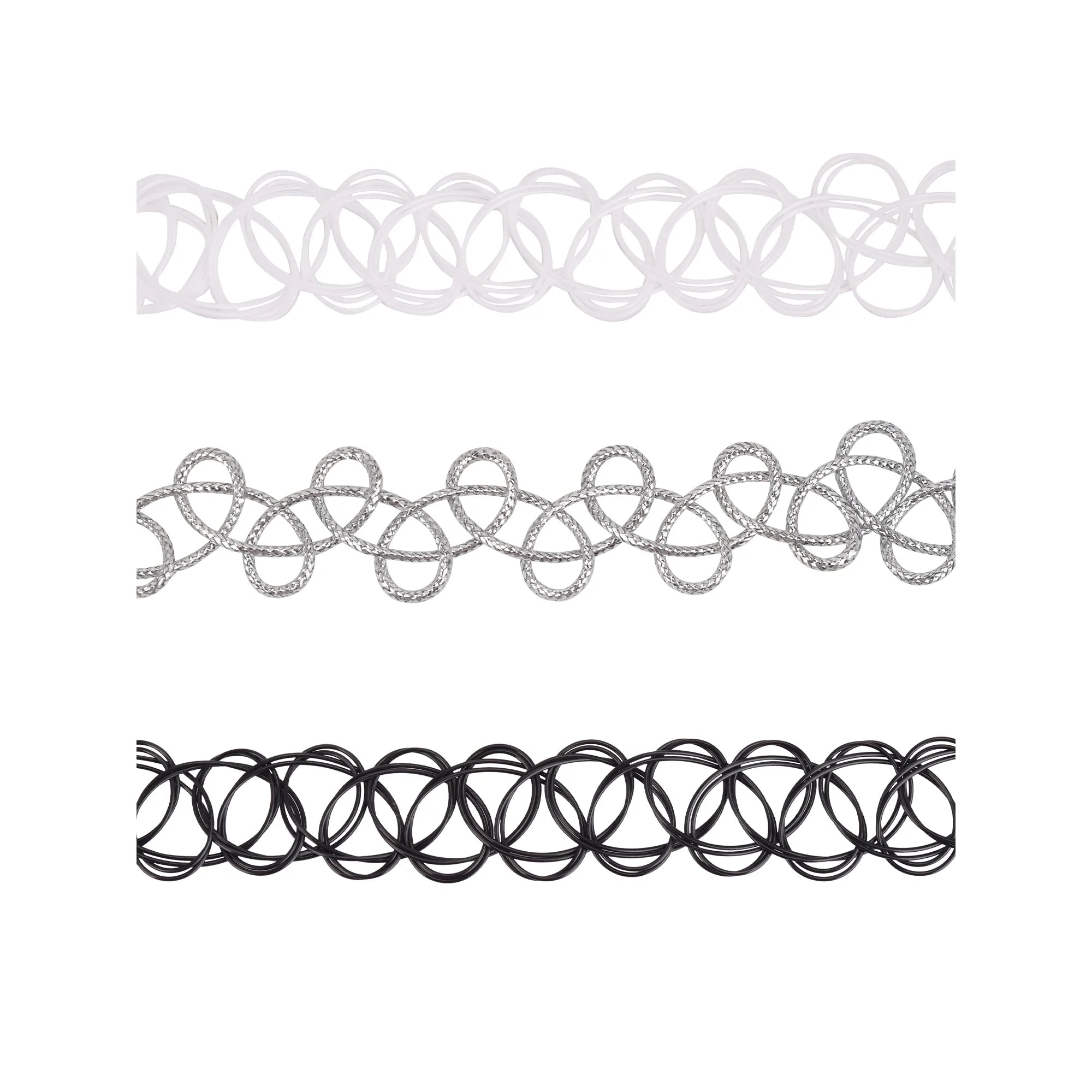 Wonder Nation Girls' 5-Piece Stretch Choker Necklace Set – Trendy