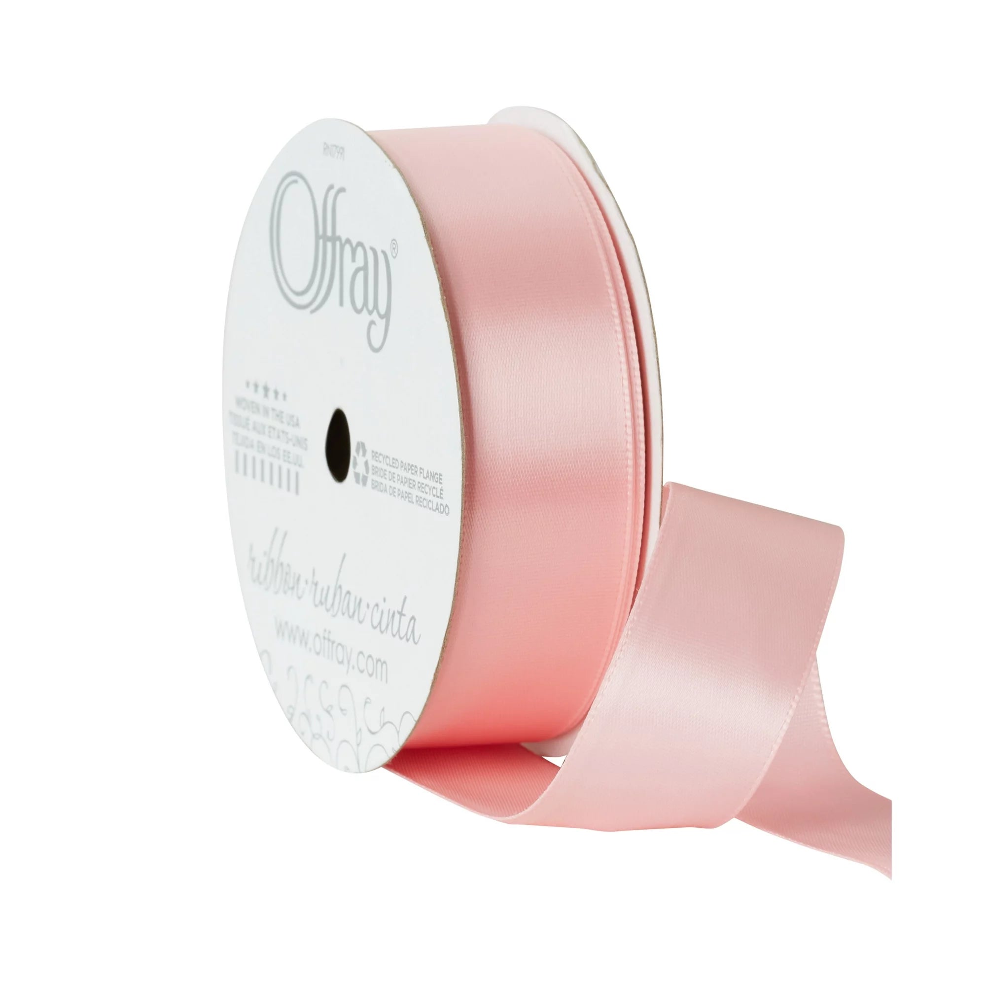 Offray 7/8" Carnation Pink Satin Ribbon ,18 feet