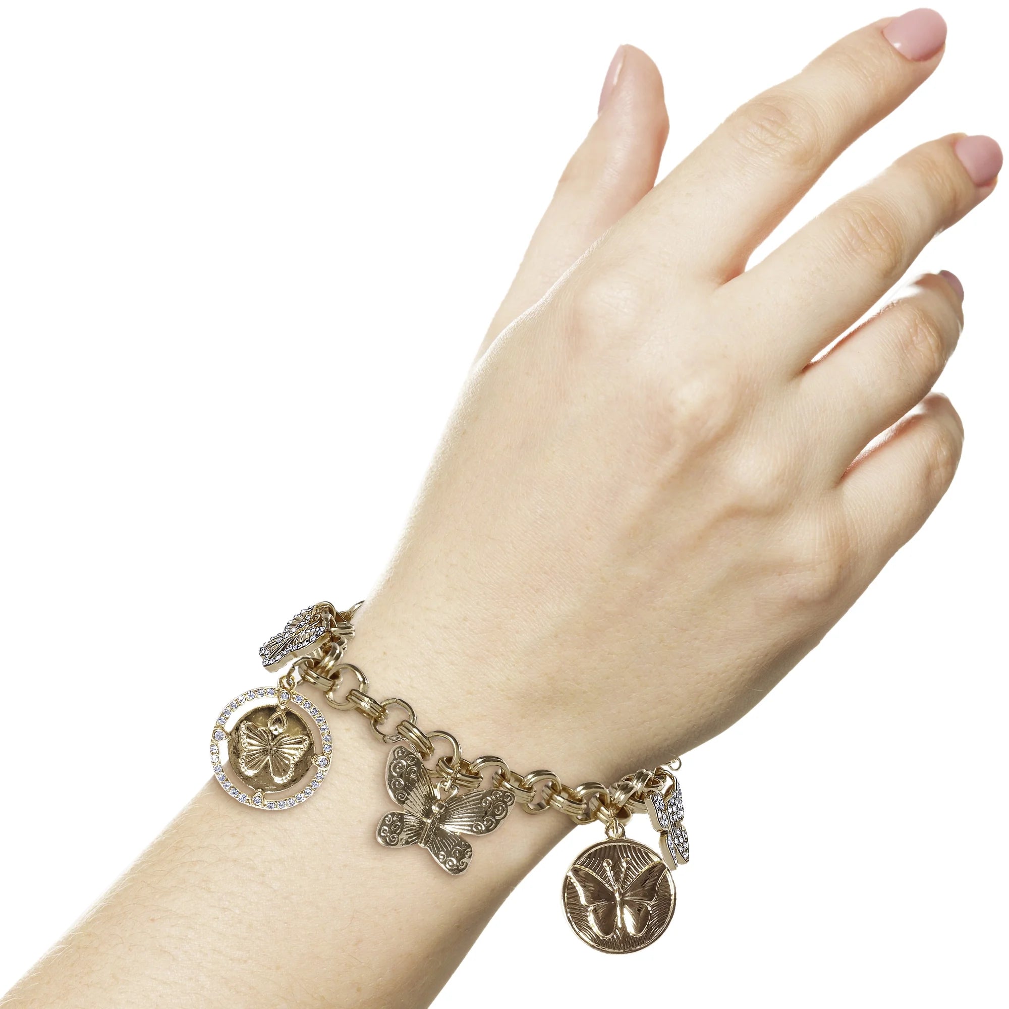 Jessica Simpson Women's Butterfly Charm Bracelet
