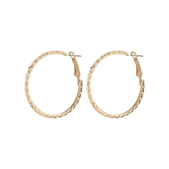 Time and Tru Women’s 3-Pair Gold Tone Hoop Earring Set