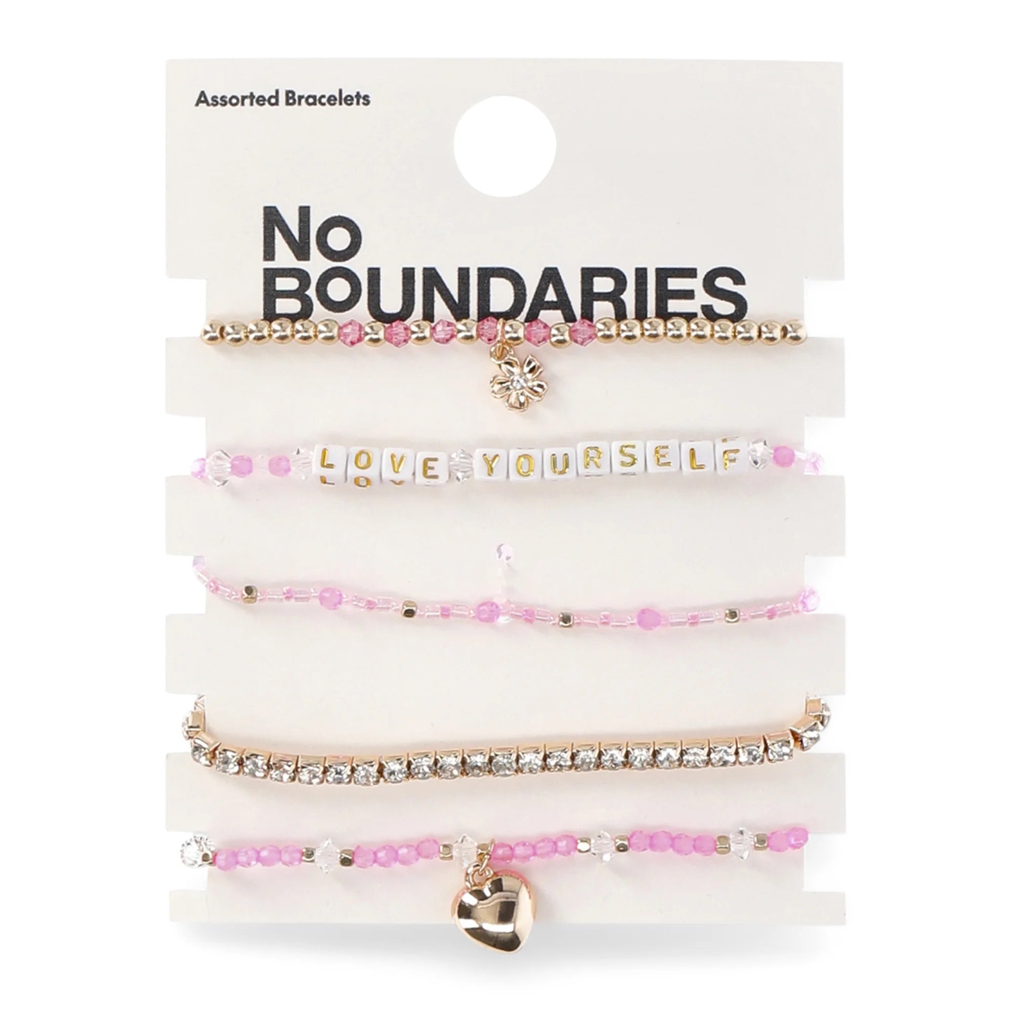 No Boundaries Women’s & Teen 5-Piece Beaded  Bracelet Set