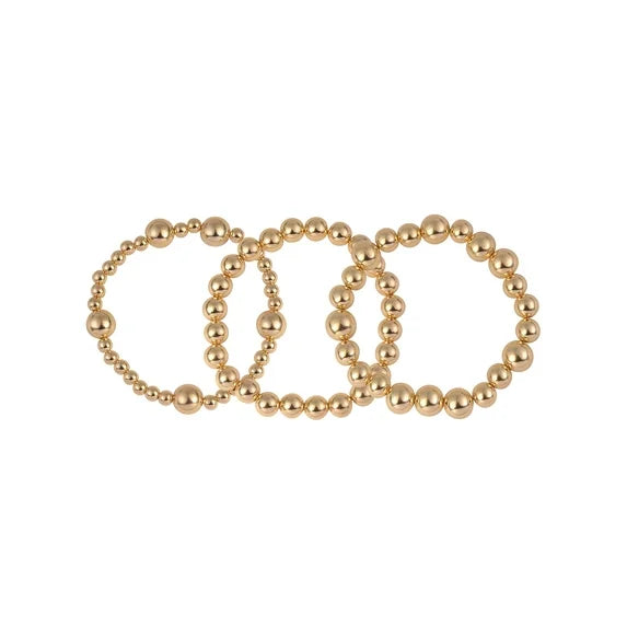 Time and Tru Women’s Gold-Tone Clover Pearl Bracelet Set – 3-Piece