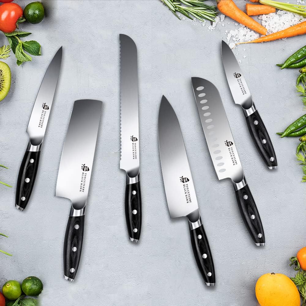 7 Pcs Kitchen Knife Set with Wooden Block - MAK PERSONA ™