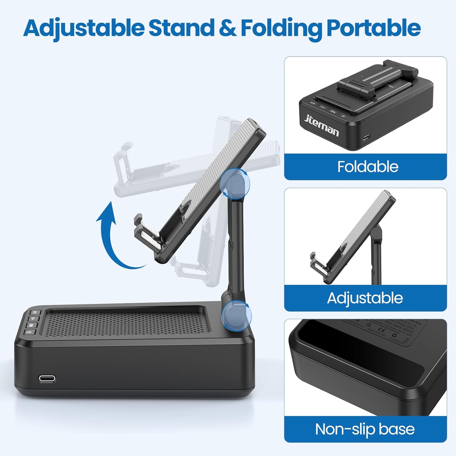 Wireless Bluetooth Speaker Cell Phone Stand with Anti-Slip Base