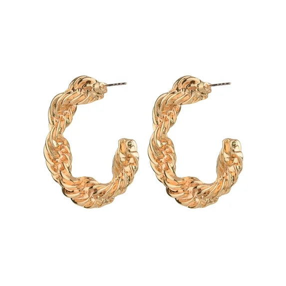 Time and Tru Women’s Gold-Tone Rope Hoop Earrings
