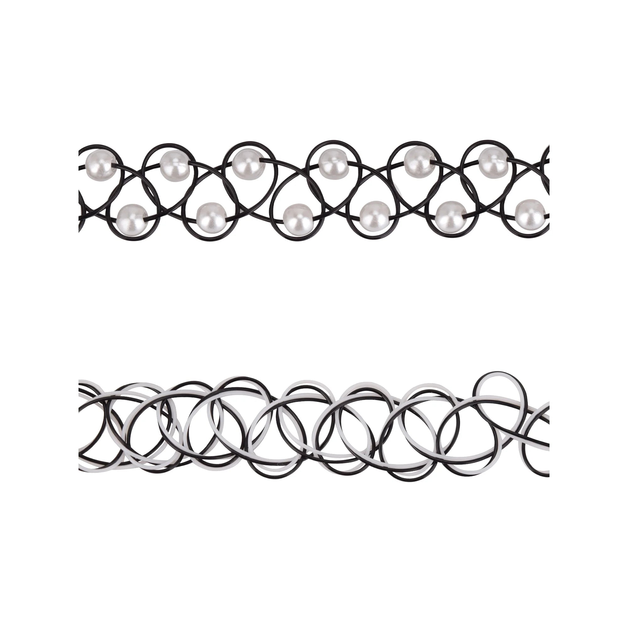 Wonder Nation Girls' 5-Piece Stretch Choker Necklace Set – Trendy