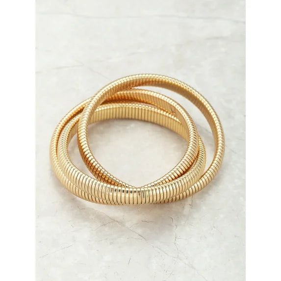 Gold-Tone Twist Bangle Bracelet for Women | Time and Tru