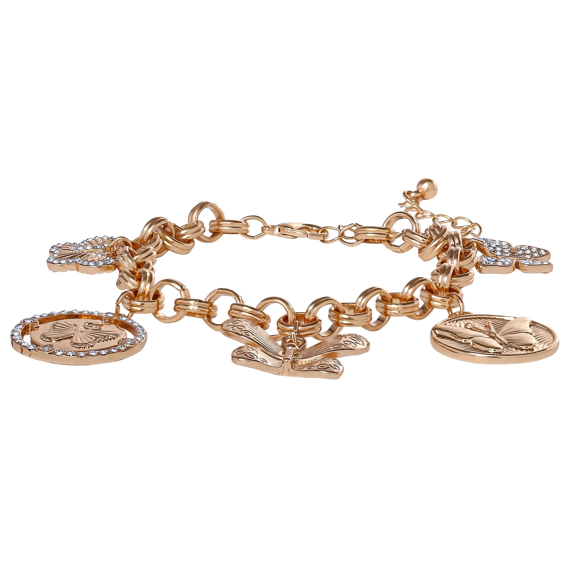 Jessica Simpson Women's Butterfly Charm Bracelet