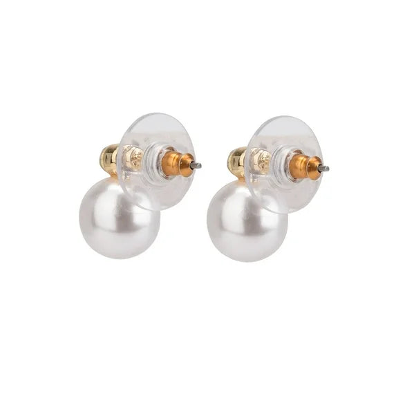 Time and Tru Women’s 9-Pair Gold & Pearl Crystal Stud Earrings