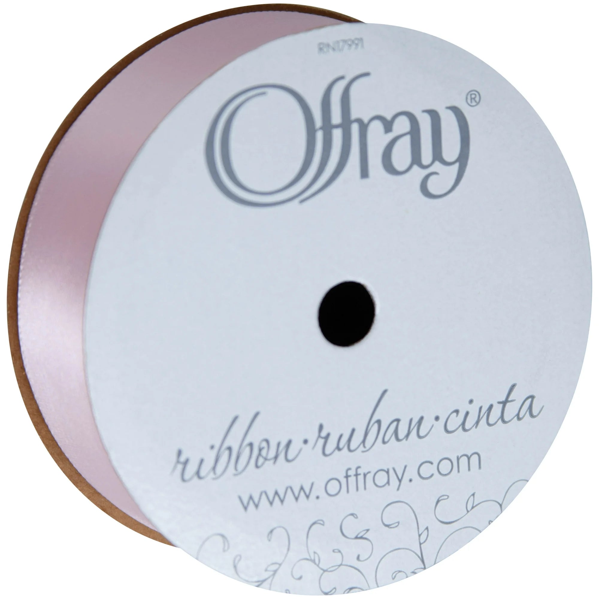 Offray 7/8" Carnation Pink Satin Ribbon ,18 feet