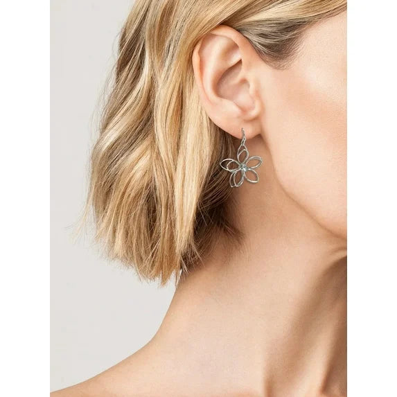 Time & True Women’s 3D Metal Flower Earrings – Fishhook Design